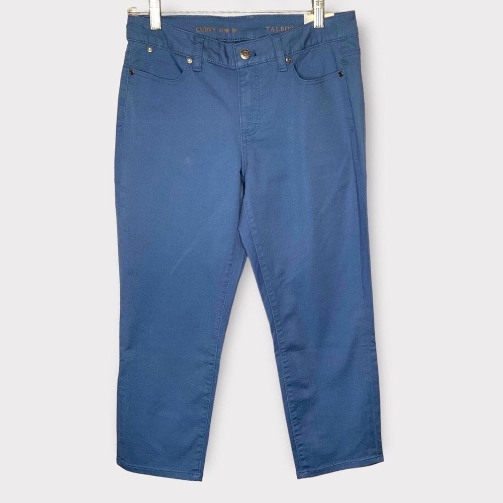 NWT Talbots Blue Denim Curvy Straight Leg Crop Pants Women 8P‎ China